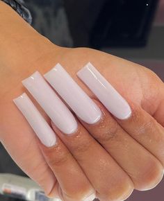 Manicured Nails, Tapered Square, White Acrylic Nails, Acrylic Nails Coffin Pink, Long Acrylic