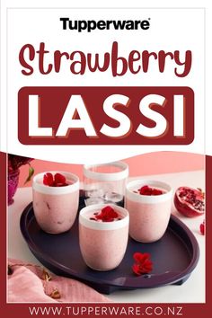 A lassi is a blended drink with dahl (#yogurt), water, spices and sometimes fruit. Strawberry Lassi, Nice Food, Sleepover Food, Cold Desserts, Fitness Plan, Tasty Foods, Baked Goodies, Gluten Free Recipes Easy, Fermenting