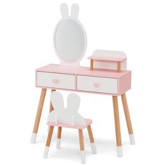 INFANS Kids Vanity Set Toddler Vanity, Kids Vanity Set, Girls Vanity, Makeup Stand, Princess Kids, Writing Drawing, Vanity Set With Mirror, Kids Vanity, Kids Makeup