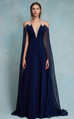 Vivien Caped Silk Chiffon Gown By Jenny Packham | Moda Operandi Baju Kahwin, Stile Hijab, Hello Lovely, Fantasy Gowns, Jenny Packham, Chiffon Gown, Gala Dresses