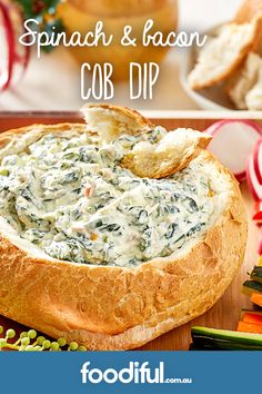 spinach and bacon cob dip recipe