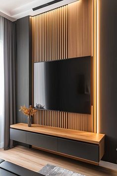 Modern black TV unit design with unique elements in a contemporary bedroom. Bedroom Tv Unit Design, Black Tv Unit, Tv Unit Designs, Modern Tv Unit Designs, Tv Unit Design Modern, Hello Design, Tv Unit Furniture Design