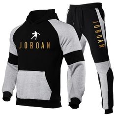 Suit Fashion Men's, Jordan Hoodie, Velvet Sweatshirt, Tracksuit Men, J Black, Hoodie And Sweatpants, Man Set, Winter Hoodies, Casual Suit