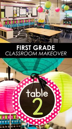 the first grade classroom makeover with paper lanterns