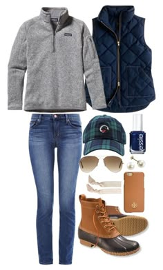 "Football game!" by hbcernuto ❤ liked on Polyvore featuring J Brand, L.L.Bean, J.Crew, Patagonia, Essie, Ray-Ban, Emi-Jay and Tory Burch College Outfits Winter, Preppy Fall Outfits, Casual Weekend Outfit, Preppy Fall, Neue Outfits, Trendy Fall Outfits, Looks Chic, Trendy Fall