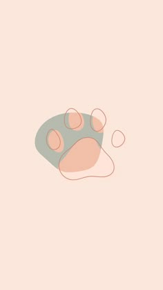 an animal's paw is shown in the middle of a pink and blue background