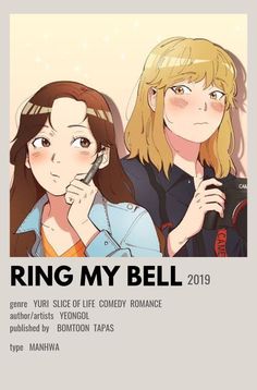 the cover art for ring my bell, featuring two girls with long hair and bangs