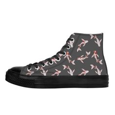 Shōwa Sanshoku Koi Grey High Tops Shoes for $79.99 *************************************** Shōwa Sanshoku Koi Grey High Tops Shoes *************************************** Get ready to make a splash with these stylish and unique koi fish high tops. Featuring a bold and colorful design inspired by the iconic koi fish, these shoes are a must-have for anyone looking to add some flair to their wardrobe. Whether you're rocking them with jeans or a dress, these high tops are sure to turn heads. Mad High Tops Shoes, Manga Japan, Japanese History, White High Tops, History Book, Japan Design, Colorful Design, High Top Shoes, Koi Fish