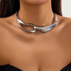 Gold Chunky Metal Buckle Choker Necklace - Wnkrs Buckle Choker, Punk Inspiration, Contemporary Fashion, Bold Fashion, Metal Buckles, Festival Outfits, 3d Print, Daily Outfits, Gold Finish