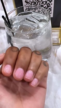 Clear Nails With Design Men, Men Selfcare, Blush Pink Nails, Hippie Nails, Studded Nails