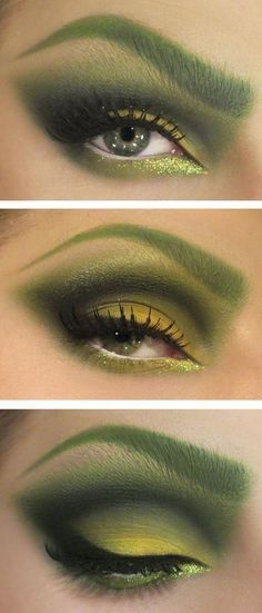 Poison Ivy Kostüm, Halloween Make-up Looks, Eye Green, Witch Makeup