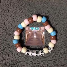 Bracelet Ideas Grunge, Clay Bead Bracelet Ideas Grunge, Cavetown Bracelets, Frank Ocean Bracelet, Dsmp Kandi Bracelets, Tyler The Creator Kandi, Alex G Bracelet, Bracelet Ideas Kandi, Braclate Ideas