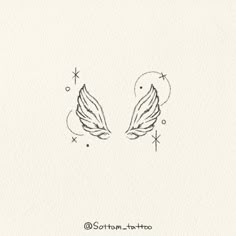 two wings with stars on them and the words, i love you written in black ink