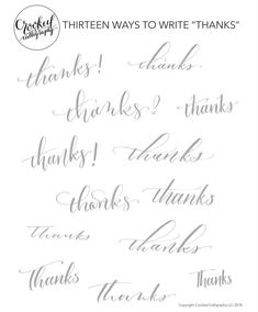 the words written in different ways to write thanks