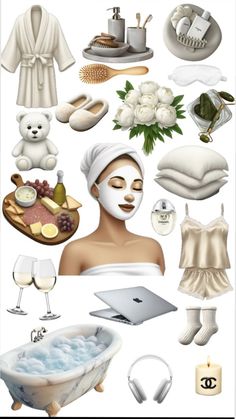 an image of a woman's skin care and beauty products in the form of a collage