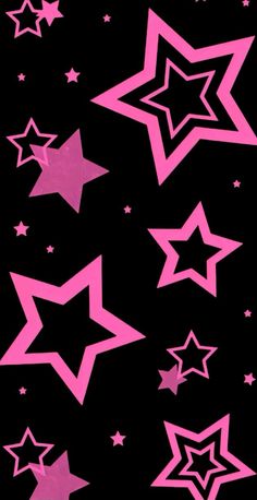 pink and black stars are flying in the air