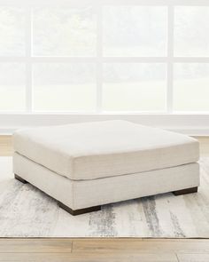 Lyndeboro Natural Oversized Accent Ottoman from Ashley - Luna Furniture Decor Corner, 23 Style, Oversized Ottoman, Accent Ottoman, Beige Living Rooms, Square Ottoman, Cocktail Ottoman, Rich Textures, Feel Inspired