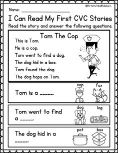 worksheet for first grade students to practice reading the words i can read my first cvc stories