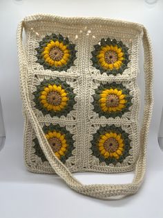 Crafted with love and attention to detail, this crocheted Sunburst granny square bag is a perfect blend of style and functionality. This item is handcrafted by me (Jenna) and is 12 x 9.5 x 1.5in in size. If you are ordering a custom color, please be as specific as possible. Sunburst Granny Square Bag, Sunburst Granny Square, Peoria Az, Granny Square Bag, Square Bag, Granny Square, Purses And Handbags, Custom Color, With Love