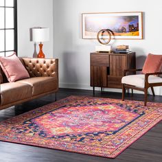 a living room filled with furniture and a rug