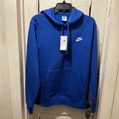 Gorgeous Royal Blue Nike Club Fleece Pullover Hoodie Nike Sweatshirts Blue, Blue Nike Jacket, Navy Blue Nike Hoodie, Nike Hoodie Colors, Blue Hoodie Sweatshirt For Sportswear, Blue Nike Hoodie, Blue Sportswear Sweatshirt For Winter, Cute Nike Hoodies, Blue Fleece Sportswear Hoodie