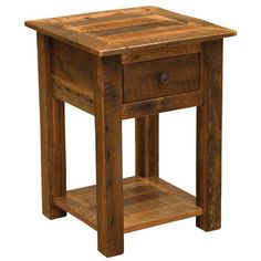 a small wooden table with one drawer