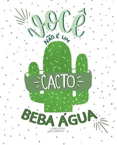 a green cactus with the words bera agua written in spanish on it's side