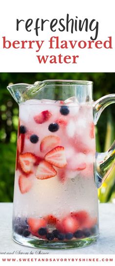 A jug with fruit infused water Best Infused Water Recipes, Best Infused Water, Strawberry Flavored Water, Fruit Water Recipes, Lemon Mint Water, Lemon Infused Water, Citrus Water