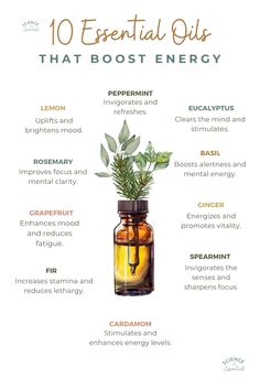 10 essential oils that boost energy, aromatherapy, science of essentials, alertness, vitality, focus Good Essential Oil Combinations, Nausea Essential Oil Blend, Essential Oils For Witchcraft, Essential Oil Inhaler Recipes, Essential Oils For Focus, Essential Oil Remedies, Focus Essential Oil Blend, Essential Oils For Beginners, Essential Oils Focus