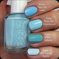 Opi Blue Nail Polish, Essie Nail Polish Colors, Opi Nail Polish Colors, Dip Nail Colors, Nail Polish Colors Summer, Blue Nail Color, Aqua Nails, Opi Nail Colors, Beautiful Nail Polish