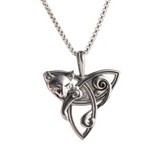 PRICES MAY VARY. Celtic Knot: Celtic knot is that with no beginning and no end, it represents unity and eternal spiritual life. It is also the symbol of good luck, it is the best wish to the owner, the best gifts for everyone. High Quality: This trinity necklace is made of high-quality stainless steel, durable and comfortable. Size Information: This trinity pendant size is 1.5'' * 1.5''; and the chain length is 23 inch with lobster clasp; necklace weight is 4.58 g. Great Gift Ideas: Witch gift f Trinity Necklace, Witch Pendant, Wiccan Necklace, Celtic Knot Necklace, Moon Cat, Celtic Pendant, Witch Gift, Clasp Necklace, Edgy Hair