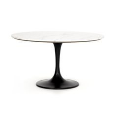 Powell White Marble Dining Table Four Hands Cozy Breakfast Nook, Bistro Style, Marble Dining, Pedestal Dining Table, Dining Table Marble, Elegant Dining, Burke Decor, Black Iron, Round Dining