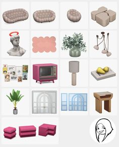 a bunch of different types of furniture and decor