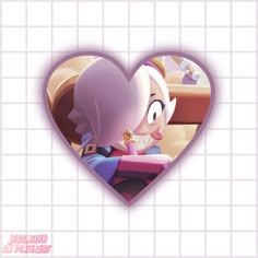 an image of a cartoon character in the shape of a heart on a tile background