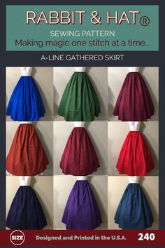 the pattern for this skirt is easy to sew, and has many different colors