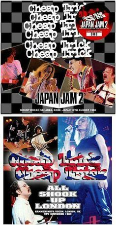 the japanese concert poster for japan jam 2 is shown in two different colors and sizes