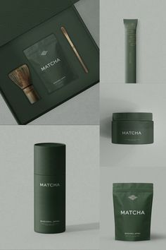 the packaging design for matcha is shown here