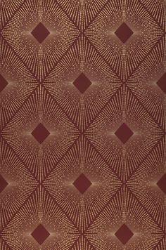 a red and gold wallpaper with an intricate design