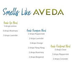 Aveda Brilliant Scent Recipe, Westin White Tea Scent Recipe, Aveda Blue Oil Recipe, Spa Scent Essential Oil Recipes, Aveda Essential Oil Recipe, Spa Essential Oil Blend