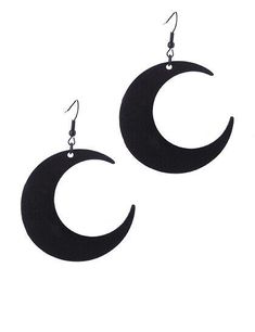 Goth Occult Gothic Luna Large Crescent Moon Matte Black Occult Witch Earrings - Halloween jewelry Gothic Jewelry Diy, Occult Fashion, Earrings Gothic, Witch Earrings, Goth Earrings, Moon Black, Quirky Earrings, Crescent Moon Earrings, Gothic Earrings