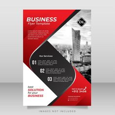 a red and black business flyer template