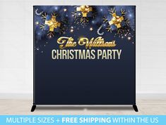 the ultimate christmas party backdrop with gold stars