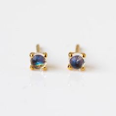 Moon and Stars Collection – local eclectic Gold Gem Earring Stud, Moonstone Earrings Studs, Local Eclectic, Dainty Studs, Blue Moonstone, Moonstone Earrings, Sell Gold, Earrings Studs, Gifts For Your Girlfriend