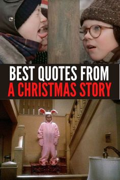 two children in bunny costumes with the caption'best quotes from a christmas story '