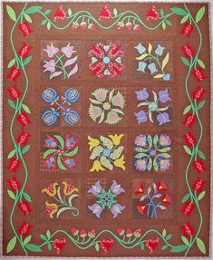 Tulips in the Park Digital Download - Complete Set Cake Quilt, The Quilt Show, Quilting Tools, A Ladybug, Applique Kit, Quilt Patchwork, Quilts To Make, Applique Pattern, Block Of The Month