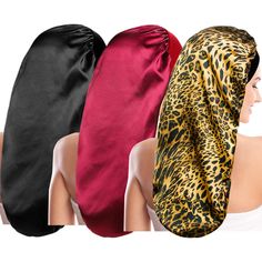 PRICES MAY VARY. Protect Your Hair: The sleep caps can protect your hair maximally, keeps the hair from knotting. It also can seal moisture of hair and increase brilliant shine. The bonnet is very soft and gentle to your hair, which can prevent your hair from drying, breaking and losing at night High Quality Satin Bonnet & Elastic Band: Hair bonnets are made of silky satin fabric, smooth and comfortable in wearing. The band is made of polyester cloth with a super thin knitted elastic band inside Silky Braids, Hair Wraps For Sleeping, Sleep Bonnet, Silk Sleep Cap, Hair Bonnets, Curly Hair Beauty, Night Hairstyles, Night High, Silk Bonnet