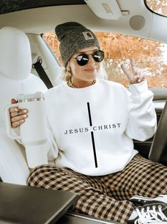 Jesus Sweatshirt, Christian sweatshirt,Trendy Christian,bible verse t,Jesus shirt,Oversized sweatshirt,Aesthetic sweatshirt, fall sweatshirt This unisex heavy blend crewneck sweatshirt is as comfortable as it is stylish. Garments are made from a combination of polyester and cotton, which enables designs to look vibrant and beautiful. The collar is ribbed knit, allowing it to retain its shape even after washing. Soft and smooth side seams, no itchiness anywhere on the inside. Pure luxe comfort. Item Details * 50% cotton, 50% polyester * Pre-shrunk * Classic fit with no center crease * 1x1 athletic rib knit collar with spandex * Air-jet spun yarn with a soft feel and reduced pilling * Double-needle stitched collar, shoulders, armholes, cuffs, and hem Design: Every design as a whole is origin Cute Skeleton, Newborn Gown, Pajama Romper, Saved By Grace, Look Plus, Top Tee, Summer Collection, Unisex Sweatshirt, Hippie Boho