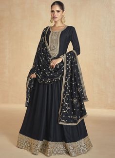 USD - $75.50
gorgeous black silk designer gown. The embroidered and zari work on dress personifies the overall appearance.

support@sareesaga.com
For Inquriy call or whatsapp https://wa.me/919510348773
Shop now at www.sareesaga.com Wedding Lehengas Bridal, Suit Palazzo, Anarkali Lehenga Gowns, Men Sherwani, Patiala Salwar Kameez, Black Anarkali