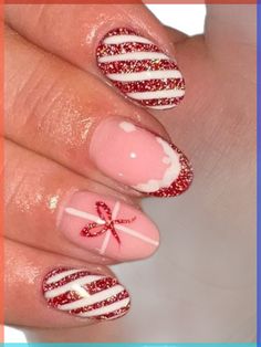 Get into the jingle bell groove with these playful candy cane nails. 'Tis the season to rock your manicure and spread some Christmas cheer! Mary Crismas, Christmas Nails Ideas Holiday, Christmas Gel Nail Ideas, Christmas Nails For Kids, Candy Nails Designs, Nails Xmas, Xmas Nail Designs, Teen Nails, Candy Cane Nails