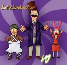 an animated image of bob's burgers and his family with the name bob's burgers on it